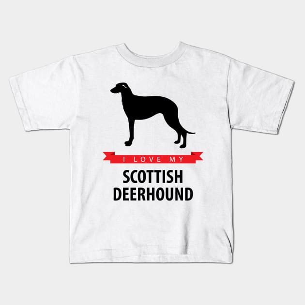 I Love My Scottish Deerhound Kids T-Shirt by millersye